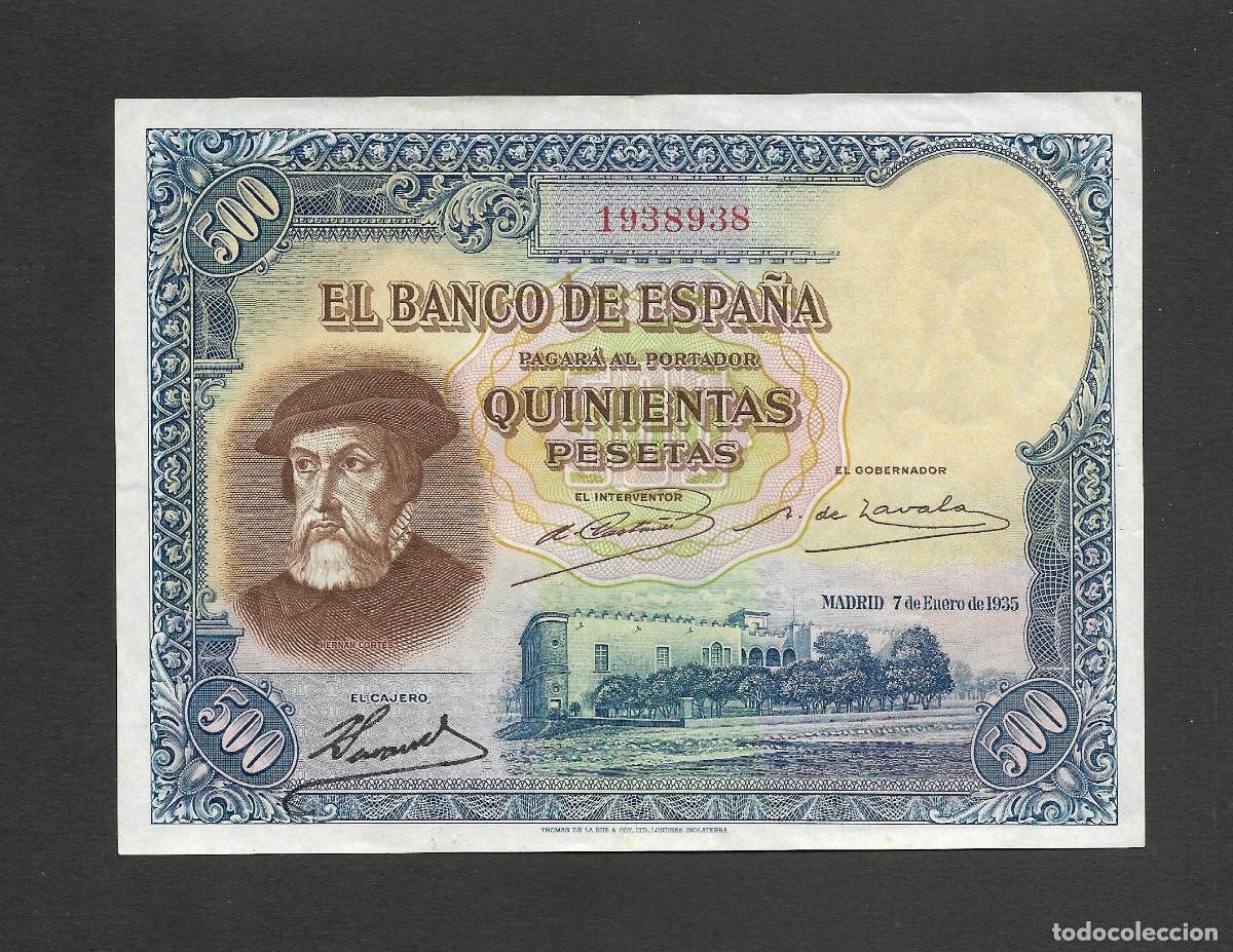 Billetes espa&ntilde;oles: 500 PESETAS 1935 SIN SERIE EBC