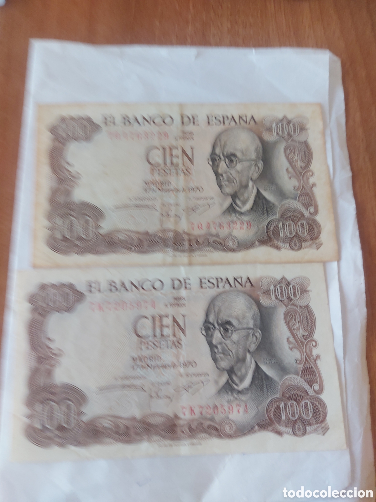 Billetes espa&ntilde;oles: 2 billetes de100 casi nue - Foto 2