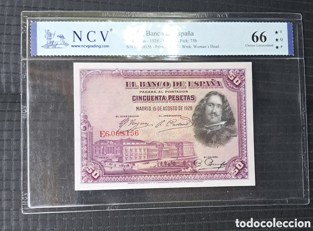 Billetes espa&ntilde;oles: Billete 50 pesetas 1928 serie E