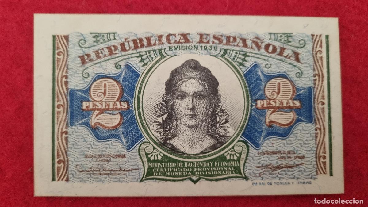 Billetes espa&ntilde;oles: BILLETE 2 PESETAS 1938 REPUBLICA SERIE A SIN CIRCULAR ORIGINAL T632