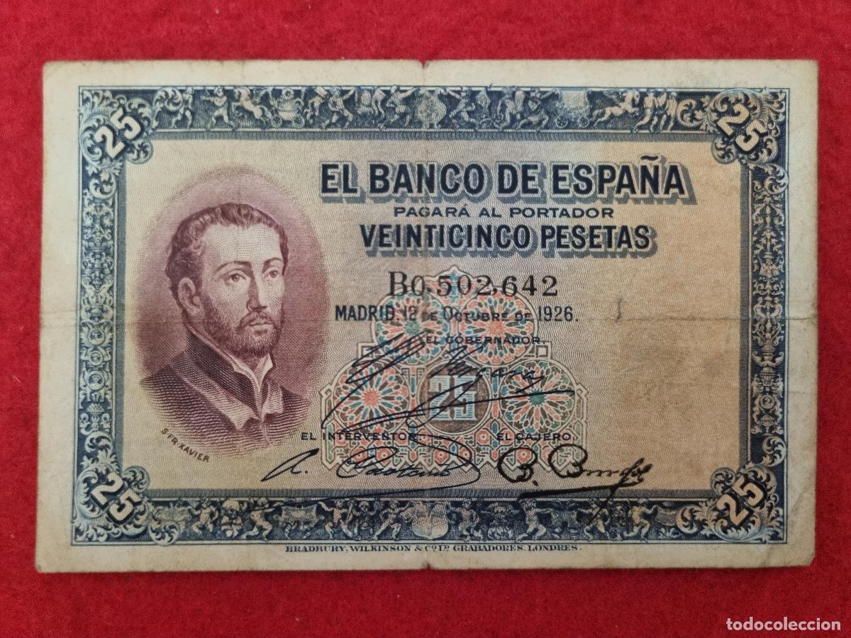 Billetes espa&ntilde;oles: BILLETE 25 PESETAS 1926 SERIE B MBC- ORIGINAL T642