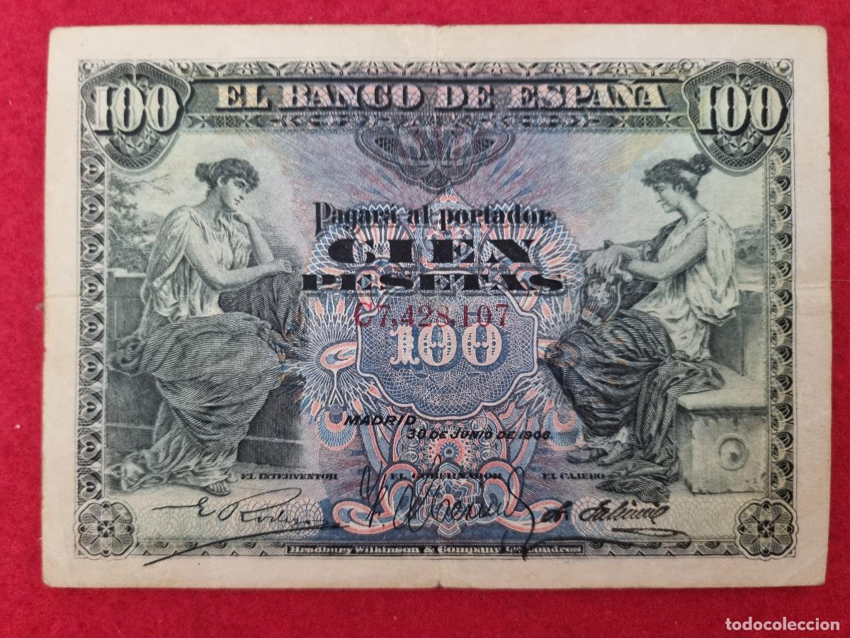 Billetes espa&ntilde;oles: BILLETE 100 PESETAS JULIO 1906 SERIE C MBC- ORIGINAL T107