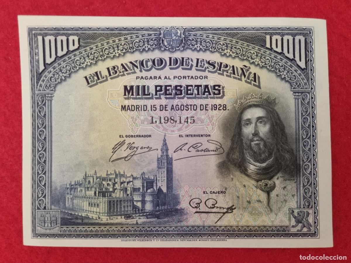 Billetes espa&ntilde;oles: BILLETE 1000 PESETAS 1928 SIN SERIE EBC+ SIN CIRCULAR ORIGINAL T145