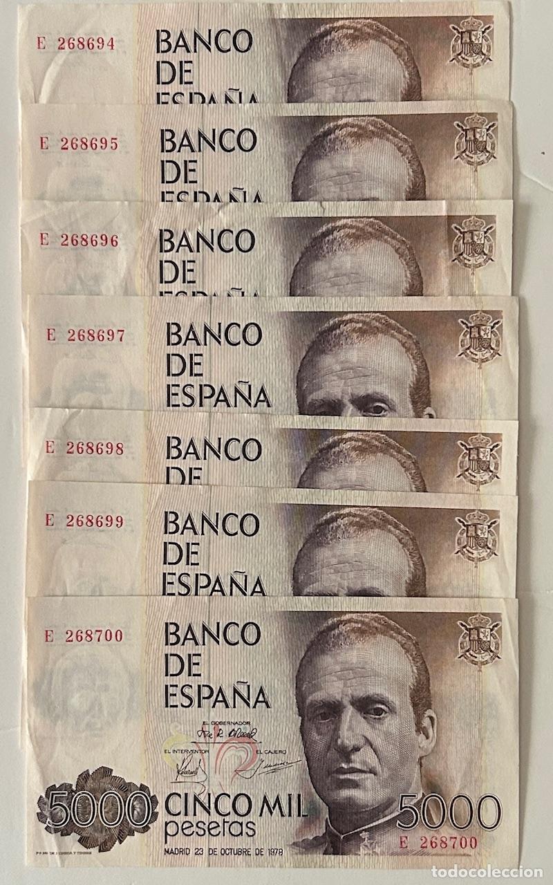 Billetes espa&ntilde;oles: CRBS3438 LOTE 7 BILLETES BILLETES ESPA&Ntilde;A 5000 PESETAS 1979 SERIE E MBC / EBC