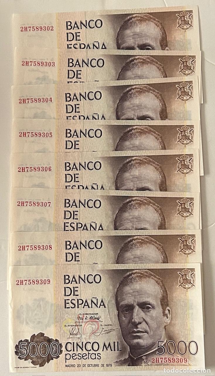 Billetes espa&ntilde;oles: CRBS3445 LOTE 8 BILLETES BILLETES ESPA&Ntilde;A 5000 PESETAS 1979 SERIE 2H S/C S/C-