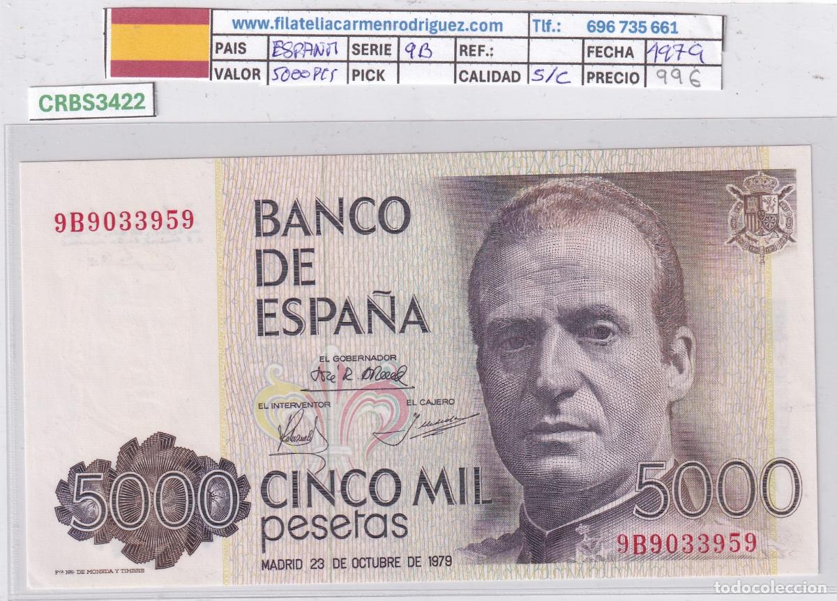 Billetes espa&ntilde;oles: CRBS3422 BILLETE ESPA&Ntilde;A 5000 PESETAS 1979 SERIE 9B SIN CIRCULAR