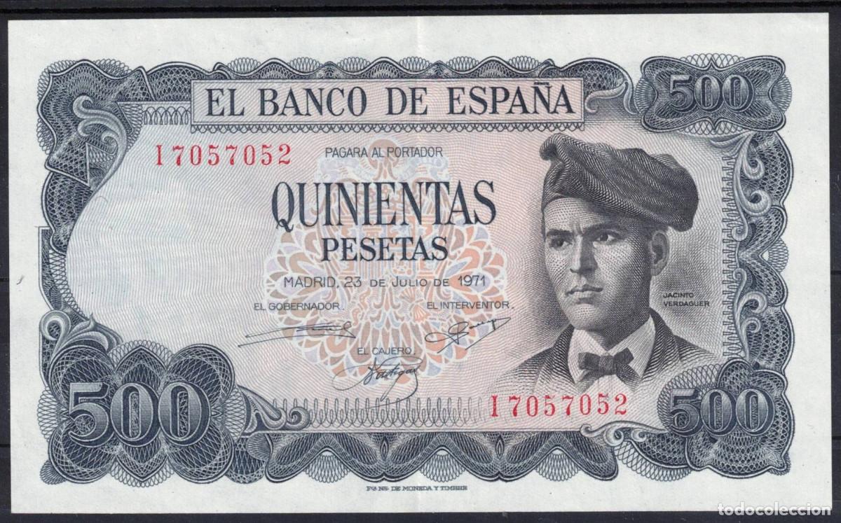 Billetes espa&ntilde;oles: BILLETE ESPA&Ntilde;A 500 PESETAS 1971 JACINTO VERDAGUER - SERIE I - EBC