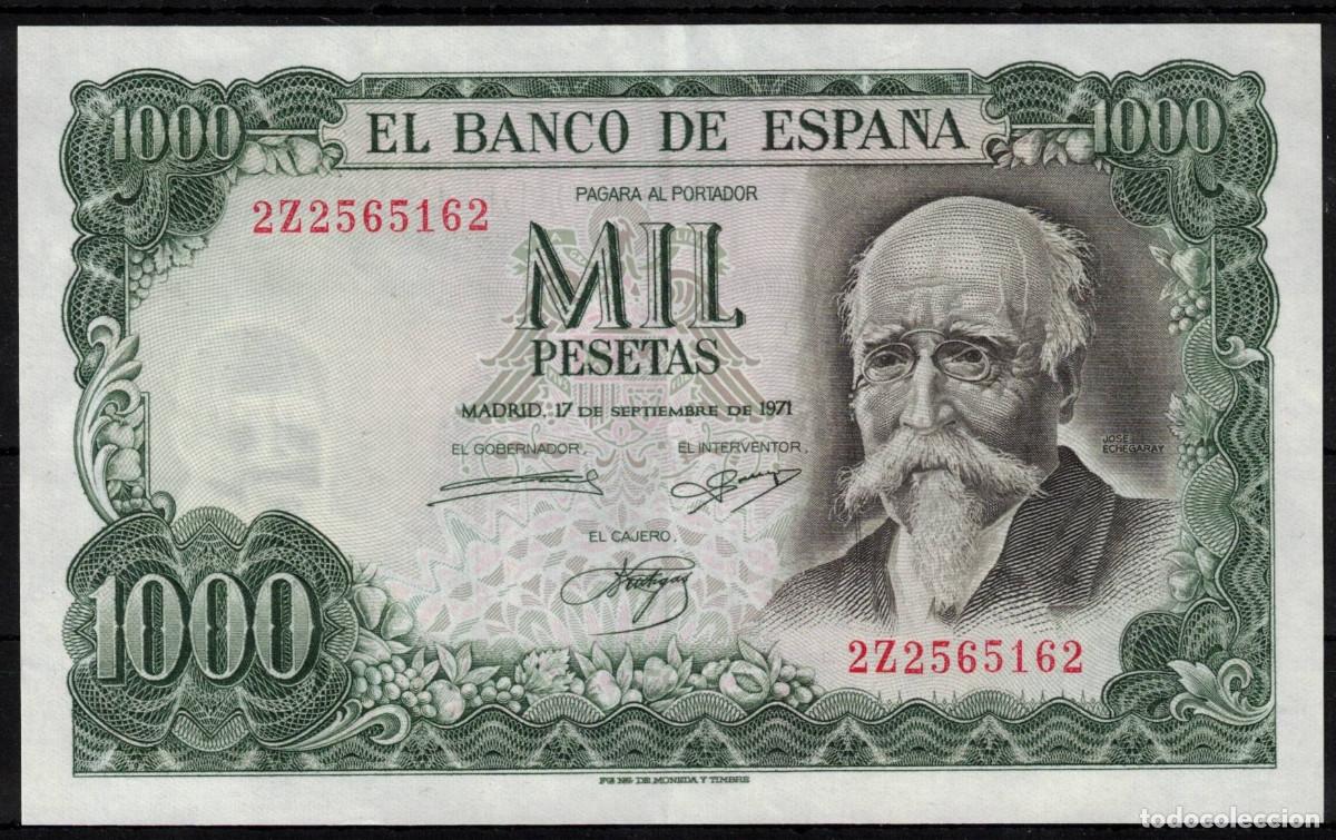 Billetes espa&ntilde;oles: BILLETE ESPA&Ntilde;A 1000 PESETAS A&Ntilde;O 1971 JOSE ECHEGARAY - SERIE 2Z - EBC-
