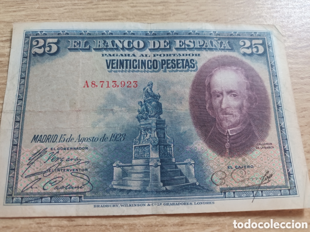 Billetes espa&ntilde;oles: BILLETE DE 25 PESETAS DE AGOSTO DE 1928