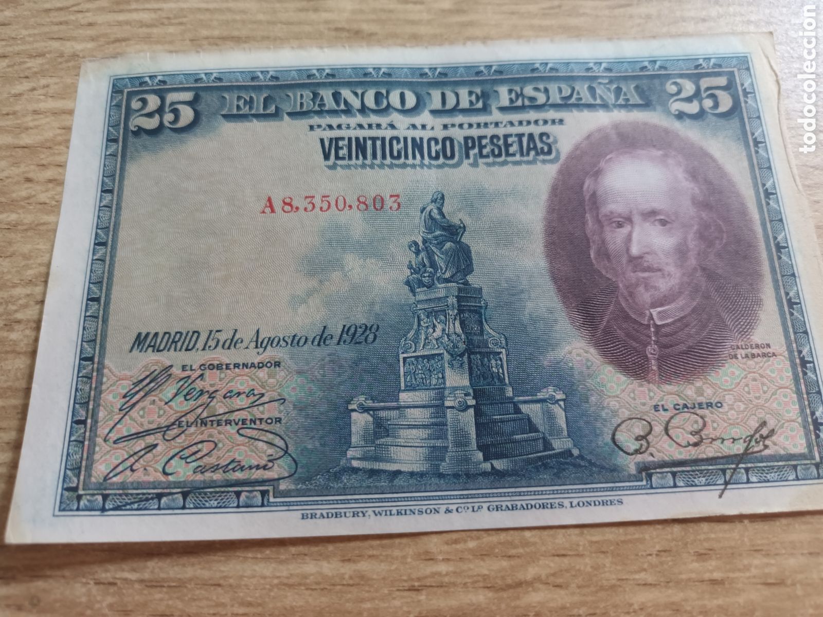 Billetes espa&ntilde;oles: BILLETE DE 25 PESETAS DE AGOSTO DE 1928