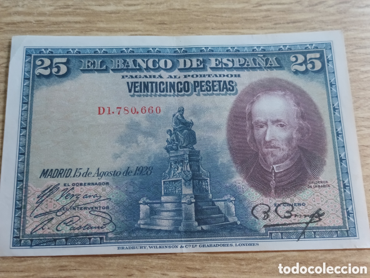 Billetes espa&ntilde;oles: BILLETE DE 25 PESETAS DE AGOSTO DE 1928