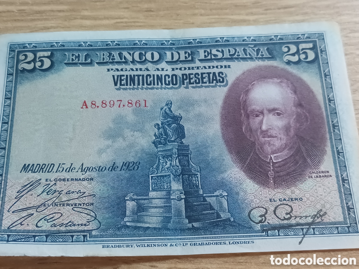 Billetes espa&ntilde;oles: BILLETE DE 25 PESETAS DE AGOSTO DE 1928