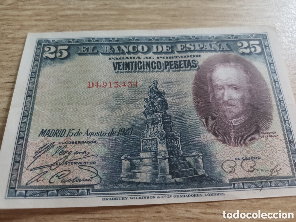 Billetes espa&ntilde;oles: BILLETE DE 25 PESETAS DE AGOSTO DE 1928