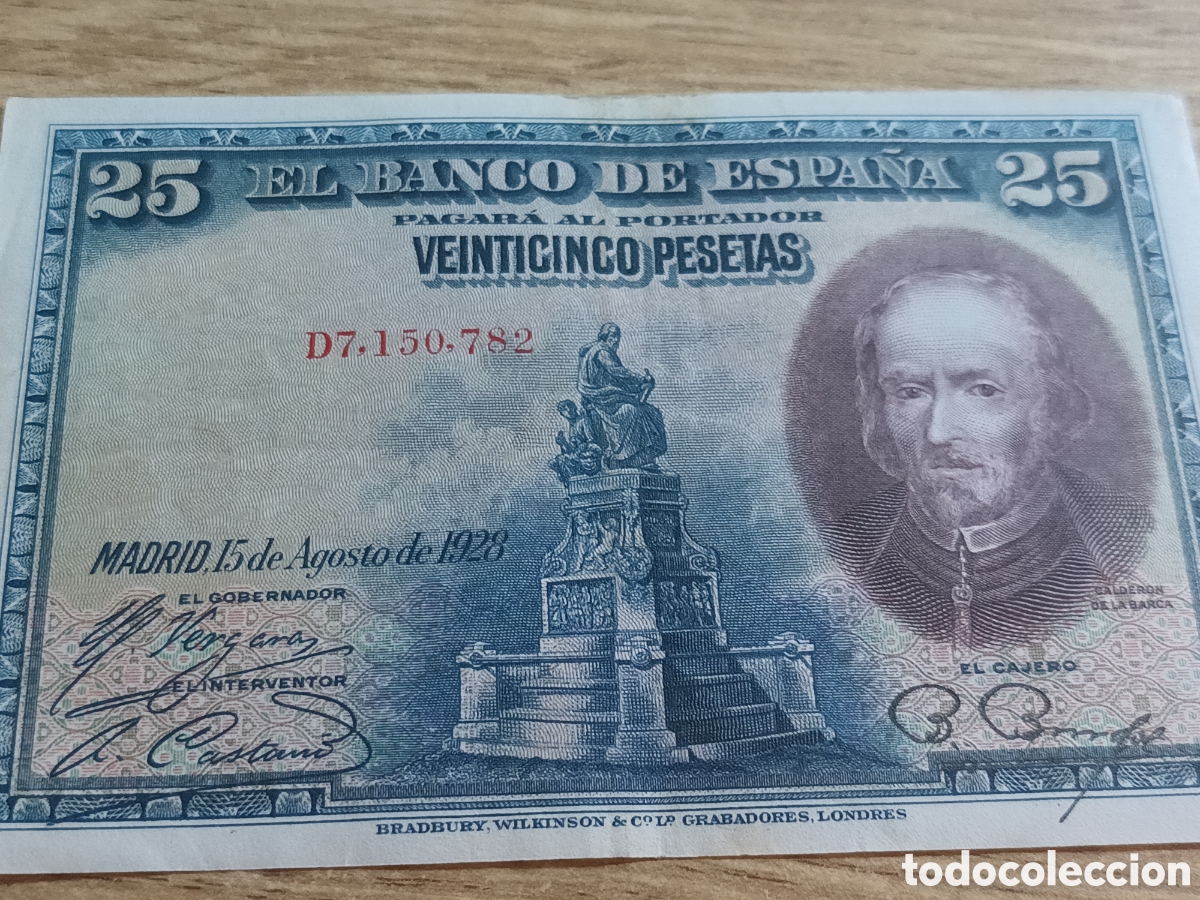 Billetes espa&ntilde;oles: BILLETE DE 25 PESETAS DE AGOSTO DE 1928