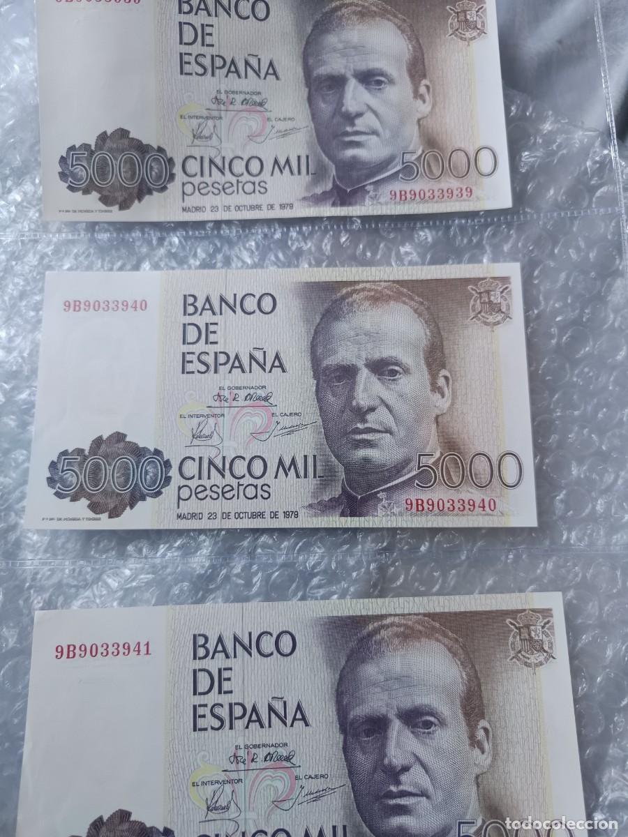 Spanish Banknotes: Trio de Billete correlativo 5000 pesetas 1979