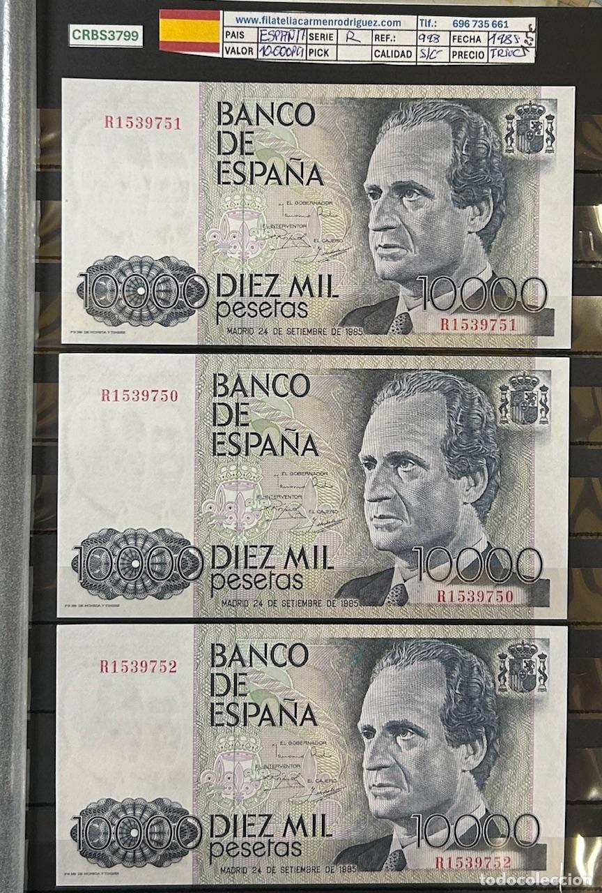 Billets espagnols: CRBS3799 TRIO CORRELATIVO BILLETES ESPA&Ntilde;A 10000 PESETAS 1985 SERIE R S/C-
