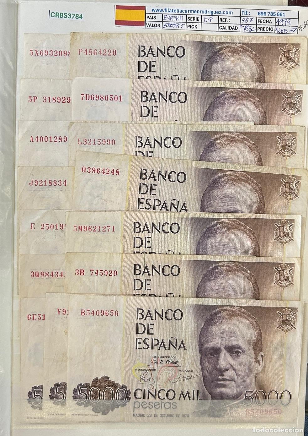 Billetes espa&ntilde;oles: LOTE 120 BILLETES ESPA&Ntilde;A 5000 PESETAS 1979 DIFERENTES SERIES MBC/EBC