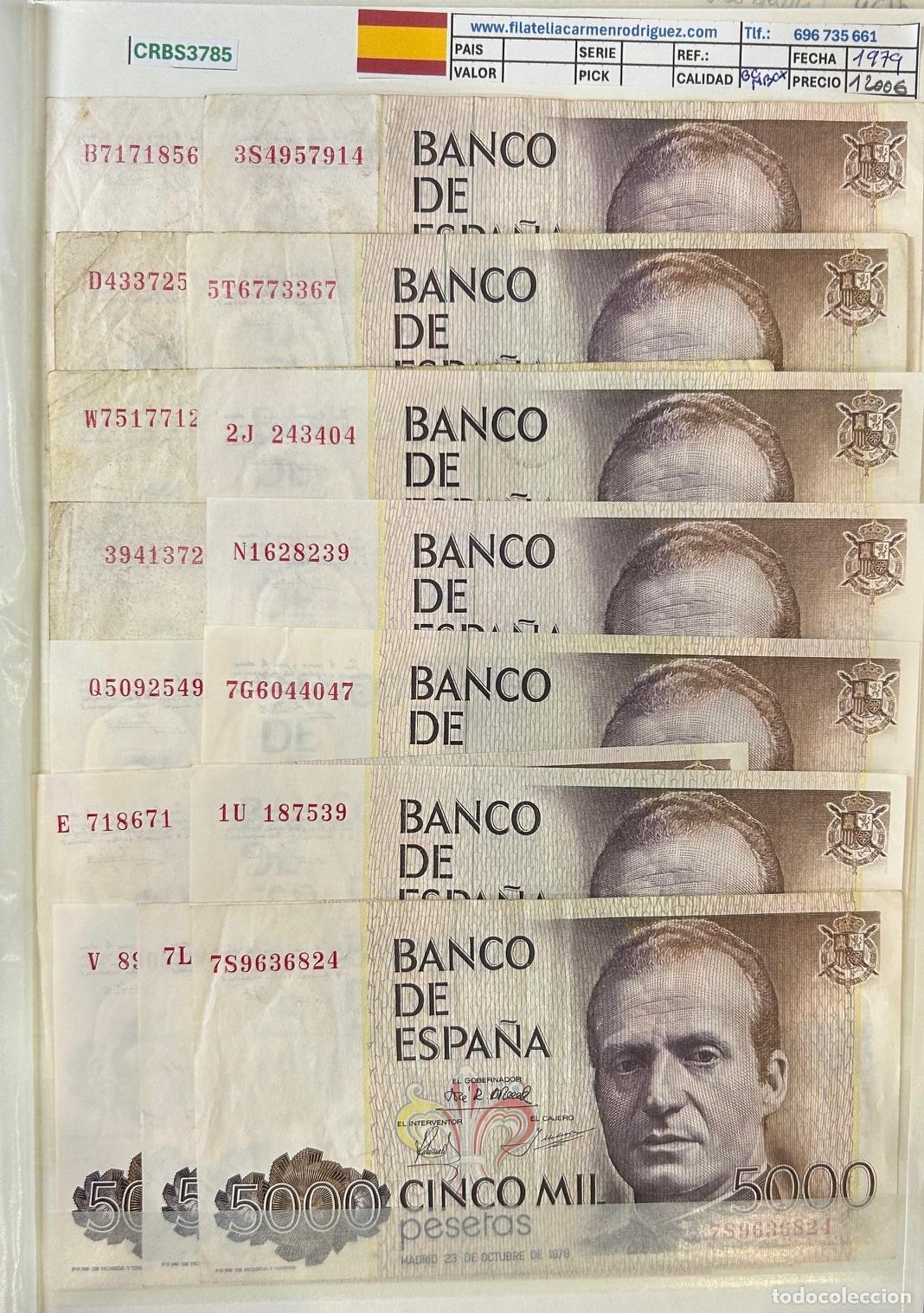 Billetes espa&ntilde;oles: LOTE 120 BILLETES ESPA&Ntilde;A 5000 PESETAS 1979 DIFERENTES SERIES BC/MBC+