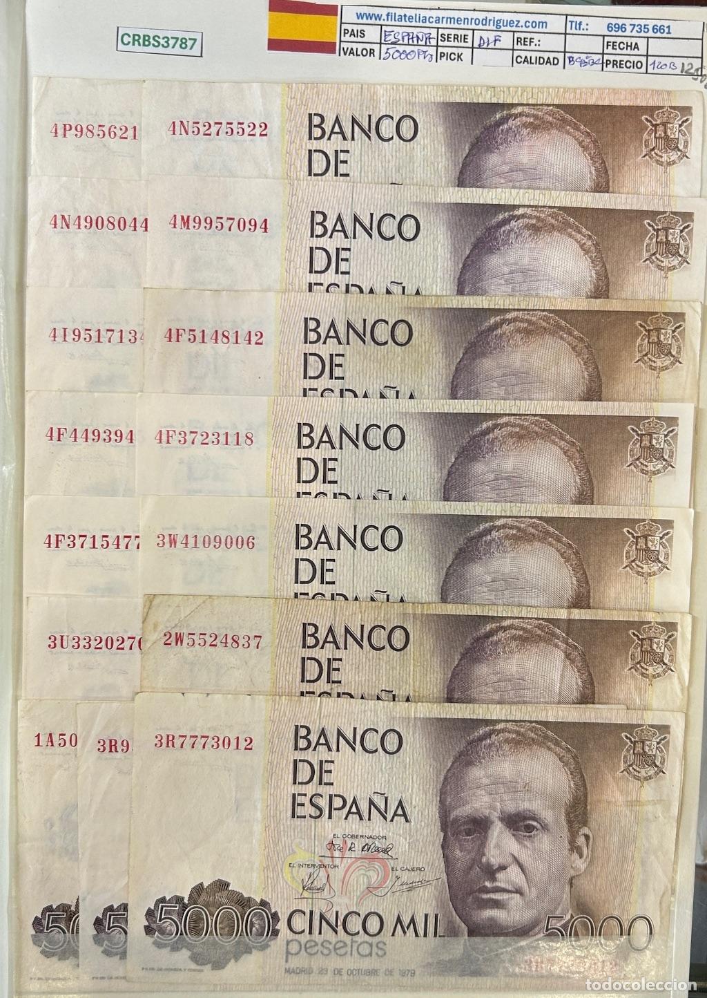 Billetes espa&ntilde;oles: LOTE 120 BILLETES ESPA&Ntilde;A 5000 PESETAS 1979 DIFERENTES SERIES BC/EBC