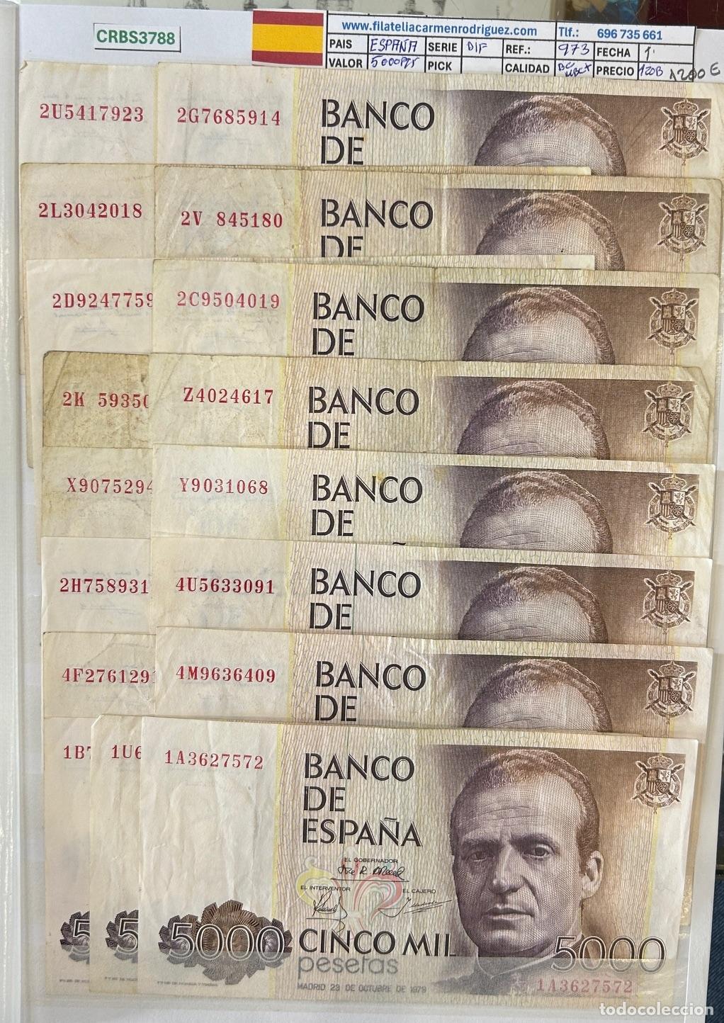 Billetes espa&ntilde;oles: LOTE 120 BILLETES ESPA&Ntilde;A 5000 PESETAS 1979 DIFERENTES SERIES BC/MBC+