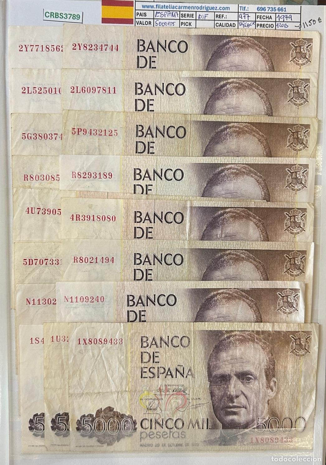 Billetes espa&ntilde;oles: LOTE 120 BILLETES ESPA&Ntilde;A 5000 PESETAS 1979 DIFERENTES SERIES BC/MBC+