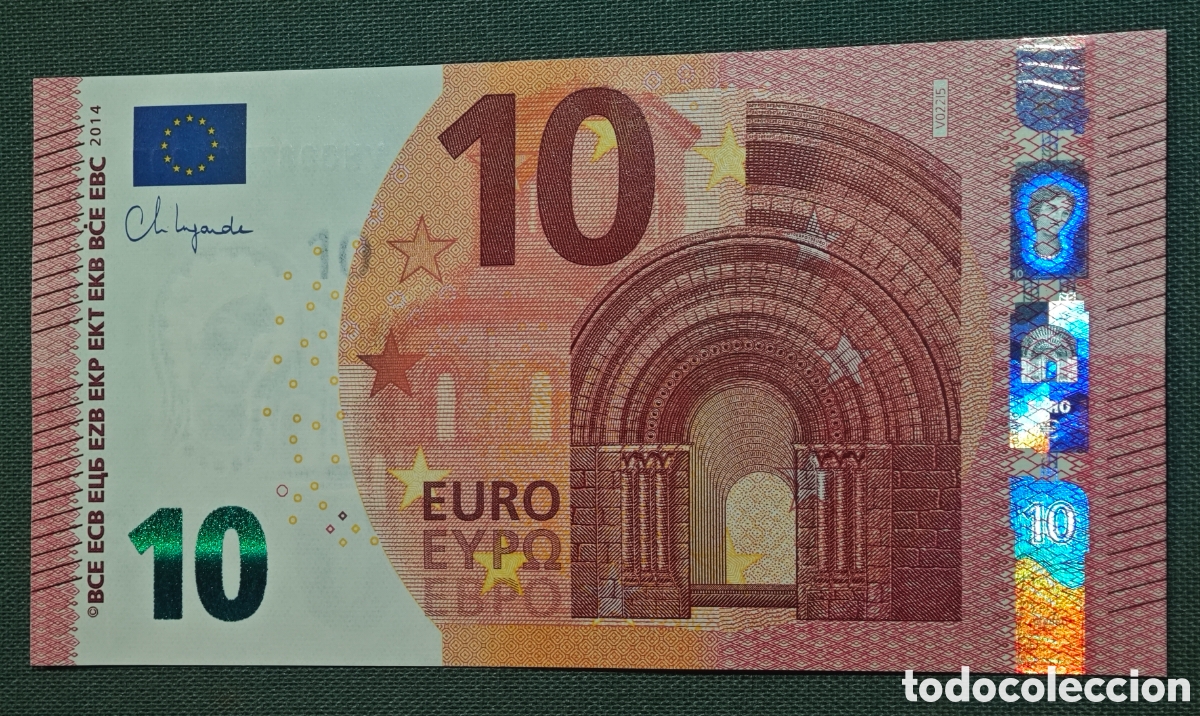 Billetes espa&ntilde;oles: 10 EURO V022I5 VH TEST NOTE LAGARDE ESPAI2014 SIN CIRCULAR,