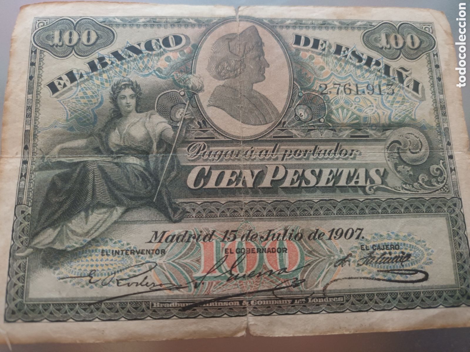 Billetes espa&ntilde;oles: BILLETE DE 100 PESETAS MADRID 15 DE JULIO DE 1907