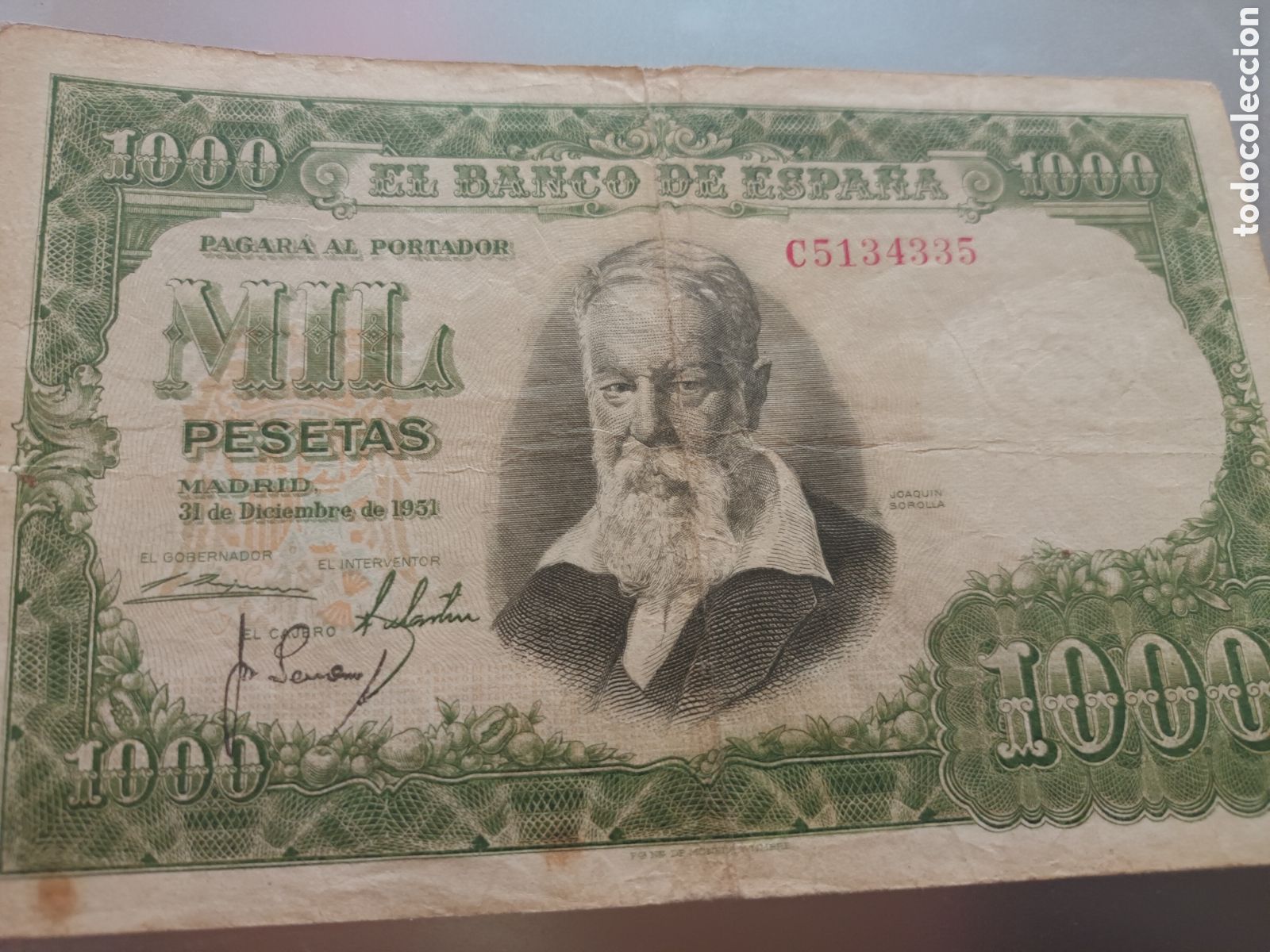 Billetes espa&ntilde;oles: BILLETE DE 1000 PESETAS DE 31 DE DICIEMBRE DE 1951