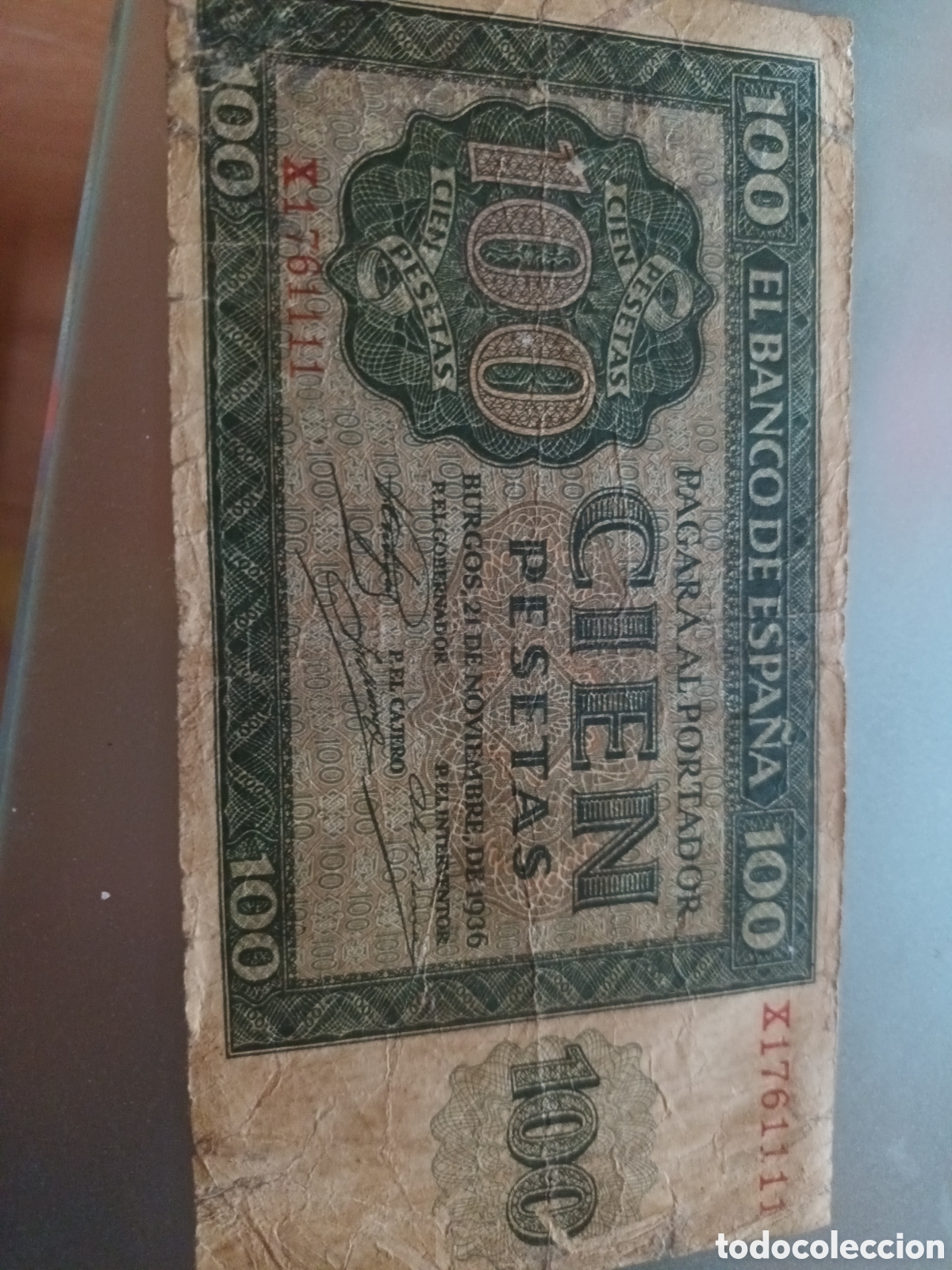 Billetes espa&ntilde;oles: BILLETE DE 100 PESETAS BURGOS 21 DE NOVIEMBRE DE 1936