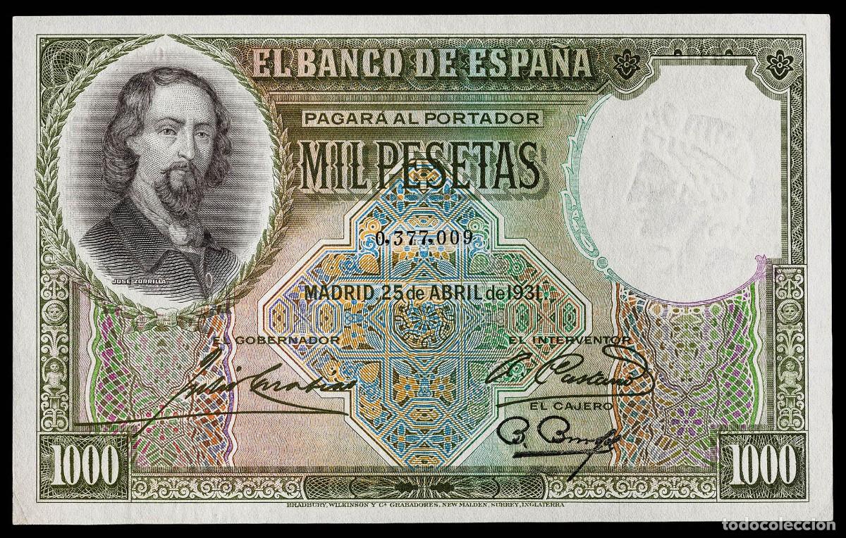 Billetes espa&ntilde;oles: 1000 PESETAS 1931 SIN SERIE S/C-