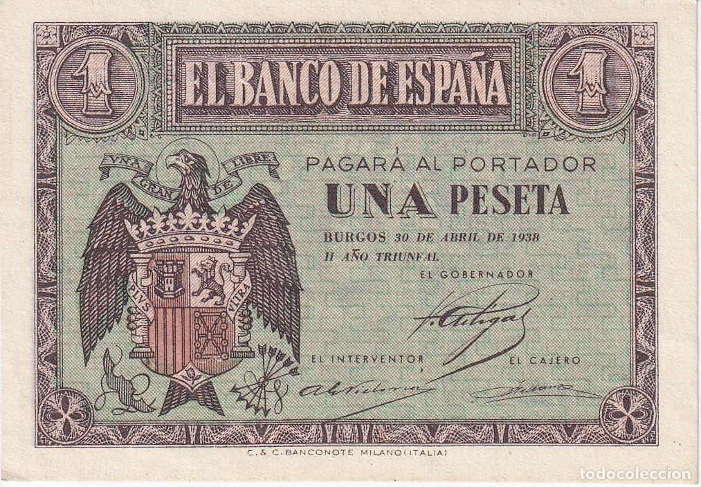 Billetes espa&ntilde;oles: BILLETE DE BURGOS DE 1 PESETA DEL 30 DE ABRIL DEL A&Ntilde;O 1938 SERIE C SIN CIRCULAR (SC)