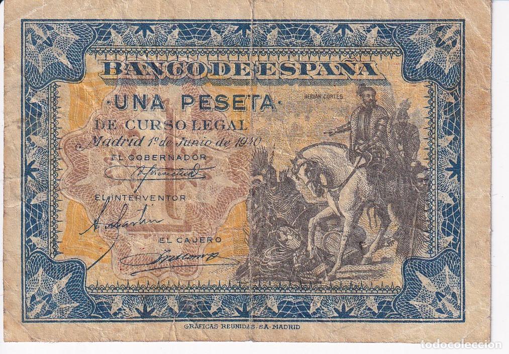 Spanische Banknoten: BILLETE DE ESPA&Ntilde;A DE 1 PESETA DEL A&Ntilde;O 1940 DE CORTES SERIE A