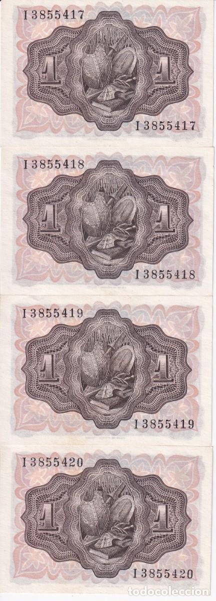 Billets espagnols: CUARTETO CORRELATIVO DE 1 PESETA DEL A&Ntilde;O 1951 SERIE I SIN CIRCULAR (SC) EL QUIJOTE