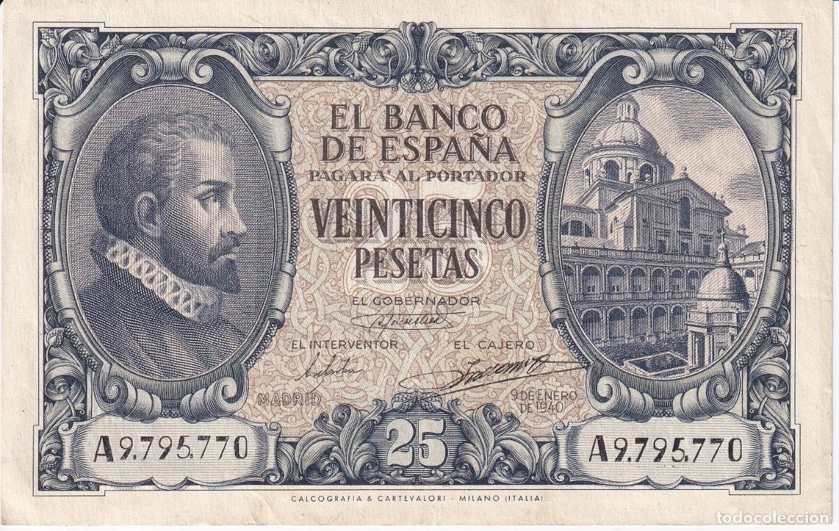 Billets espagnols: BILLETE DE 25 PESETAS DEL A&Ntilde;O 1940 SERIE A - JUAN DE HERRERA (RARO)