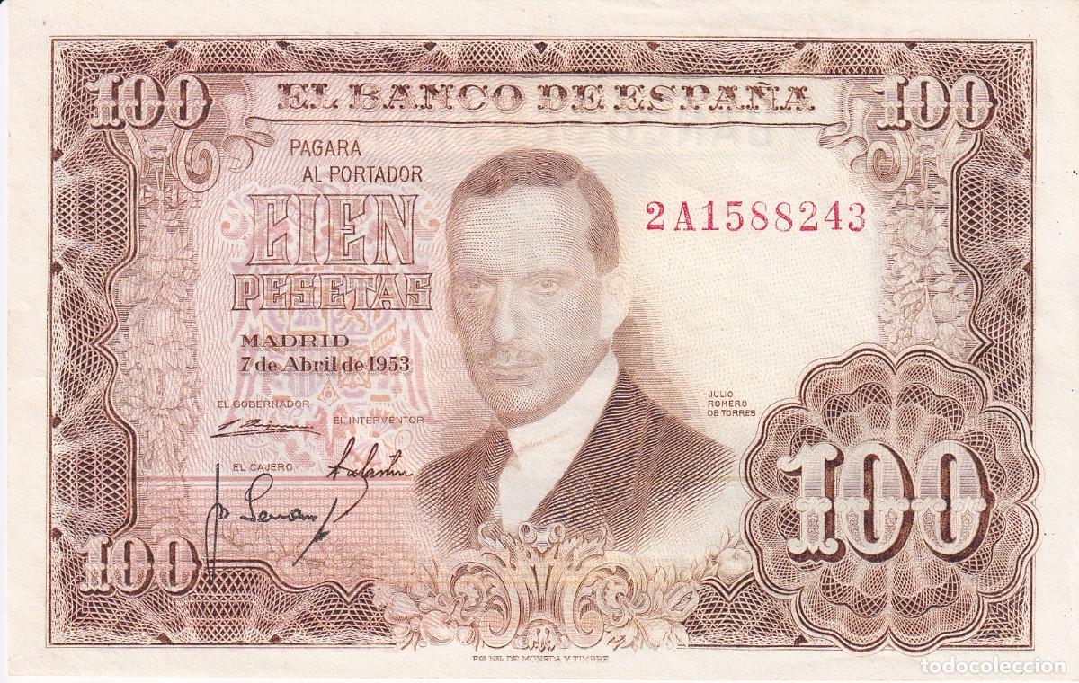 Billets espagnols: BILLETE DE 100 PESETAS DEL A&Ntilde;O 1953 SERIE 2A SIN CIRCULAR (SC) ROMERO DE TORRES