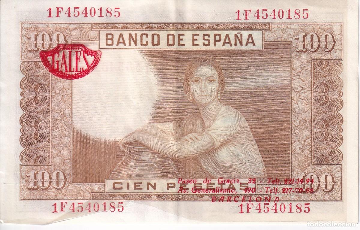 Billets espagnols: BILLETE DE 100 PESETAS DEL A&Ntilde;O 1953 DE ROMERO DE TORRES CON PUBLICIDAD DE SASTRERIA GALES