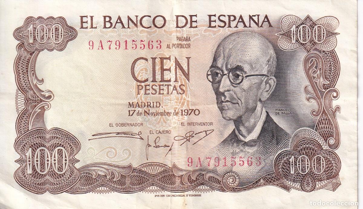 Billets espagnols: BILLETE DE 100 PESETAS DEL A&Ntilde;O 1970 SERIE 9A (SERIE SUSTITUCION) MANUEL DE FALLA