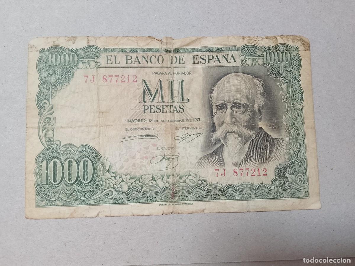 Billetes espa&ntilde;oles: 1000 pesetas 1971, Serie 7J, ultima Emitida