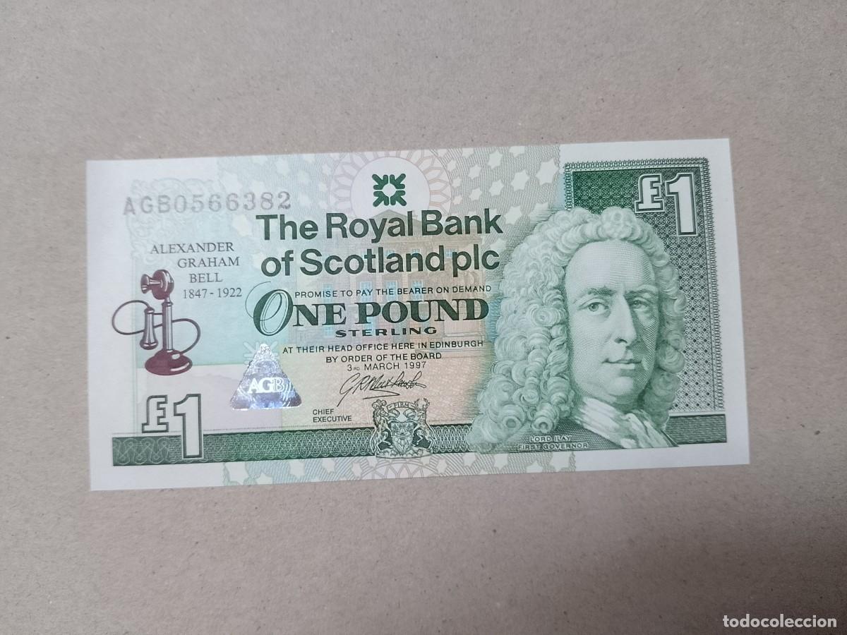 Spanish Banknotes: Billete Escocia, 1 libra, a&ntilde;o 1997, conmemorativo, UNC