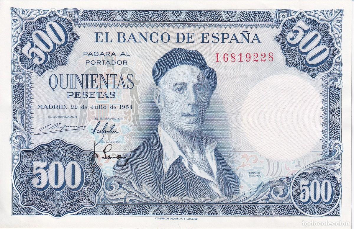 Billets espagnols: BILLETE DE 500 PESETAS DEL A&Ntilde;O 1954 DE IGNACIO ZULOAGA SERIE I EN CALIDAD EBC