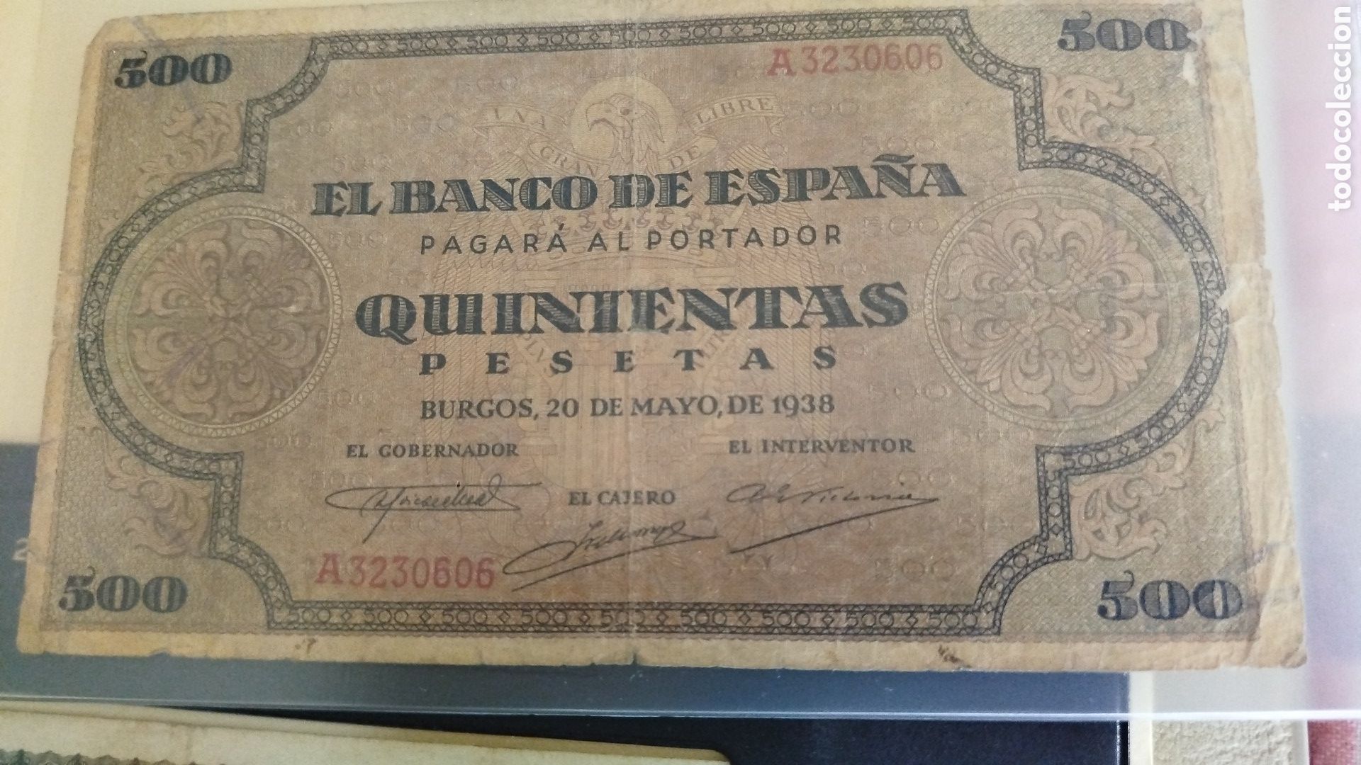 Billetes espa&ntilde;oles: *2 BILLETES 500 PESETAS BURGOS 1936 Y 1938 - GUERRA CIVIL* Lote de 2 billetes originales Banco de E