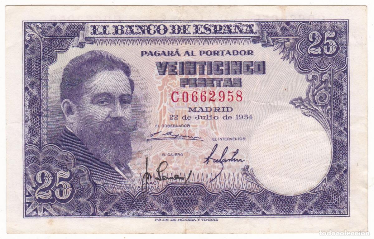 Billetes espa&ntilde;oles: AA20-BILLETE 25 Pesetas 1954