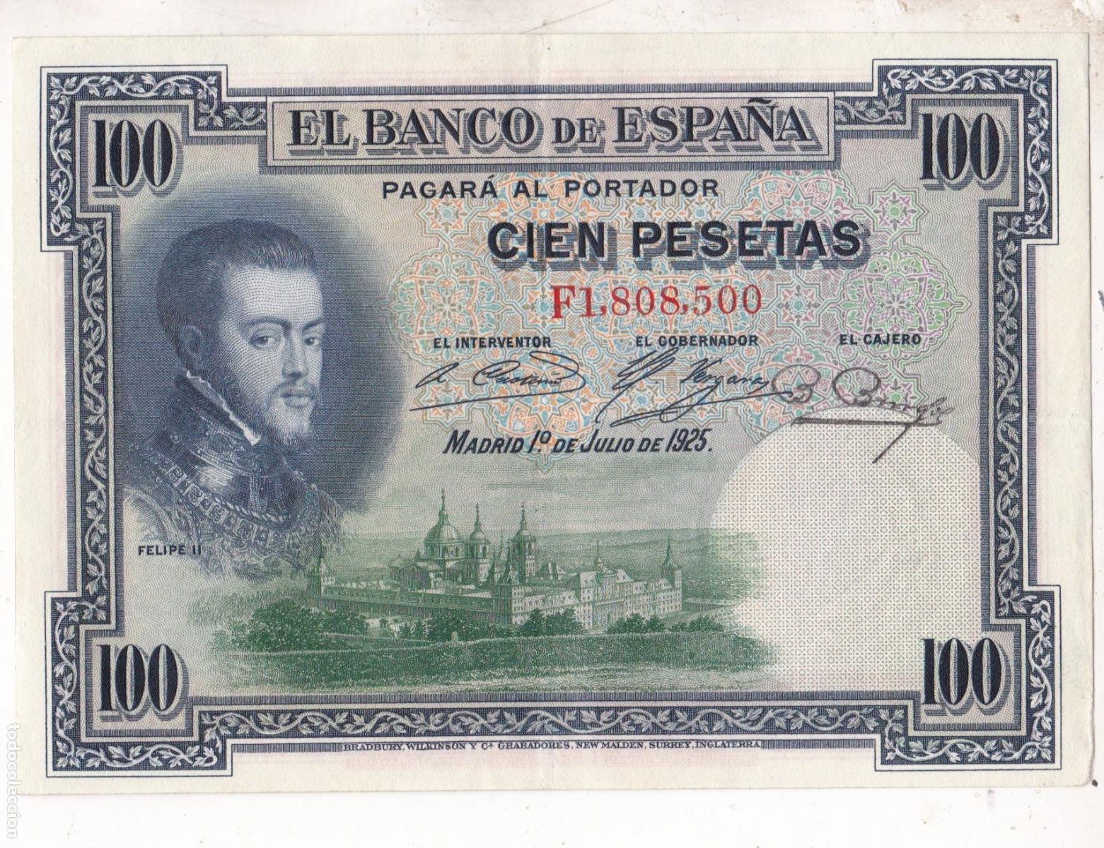 Billetes espa&ntilde;oles: AA22-BILLETE 100 Pesetas 1925