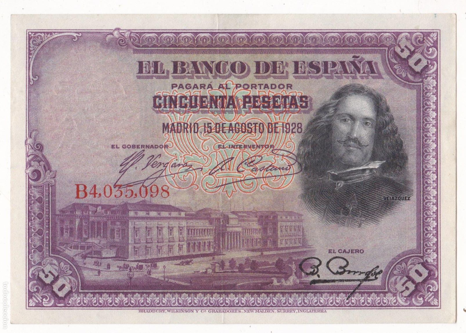 Spanish Banknotes: AA22-BILLETE 50 Pesetas 1928