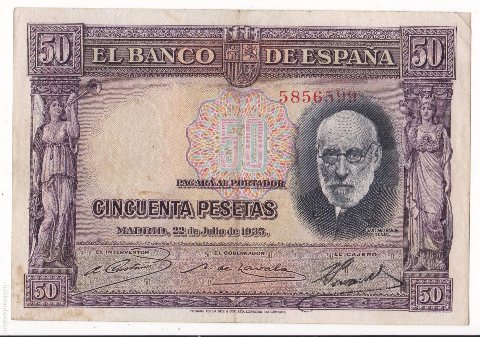 Spanish Banknotes: AA22-BILLETE 50 Pesetas 1935