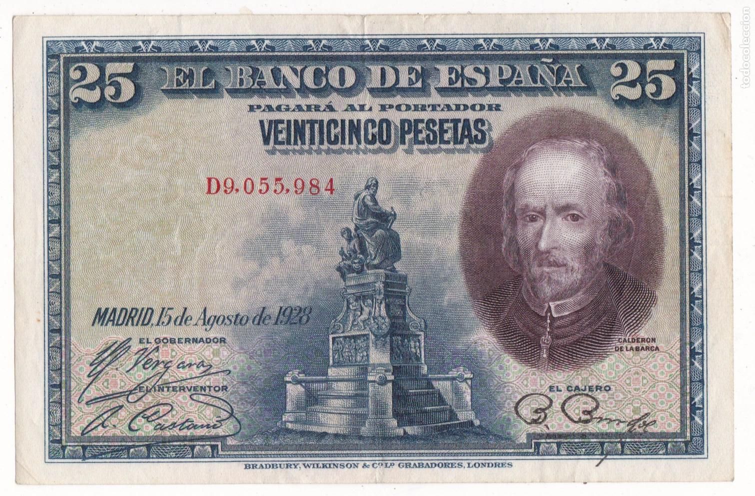 Spanish Banknotes: AA23-BILLETE 25 Pesetas 1928