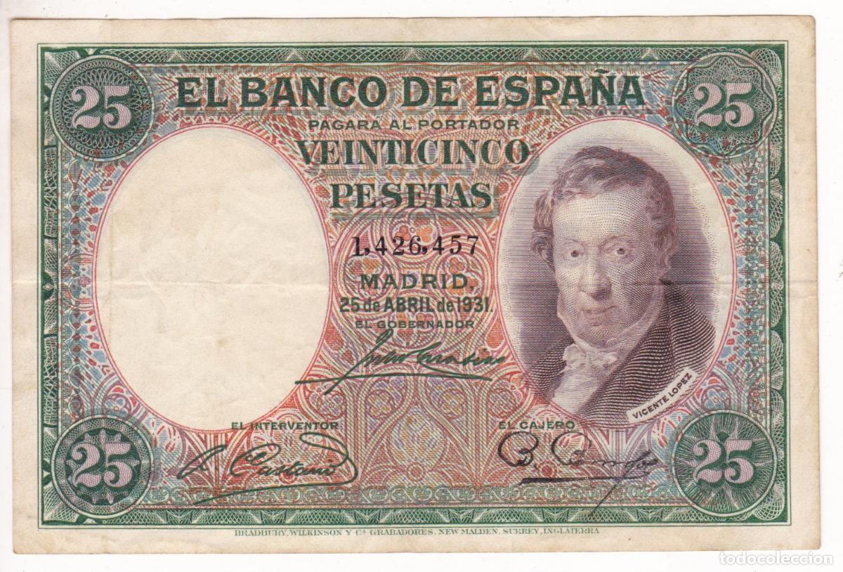 Billetes espa&ntilde;oles: AA24-BILLETE 25 Pesetas 1931