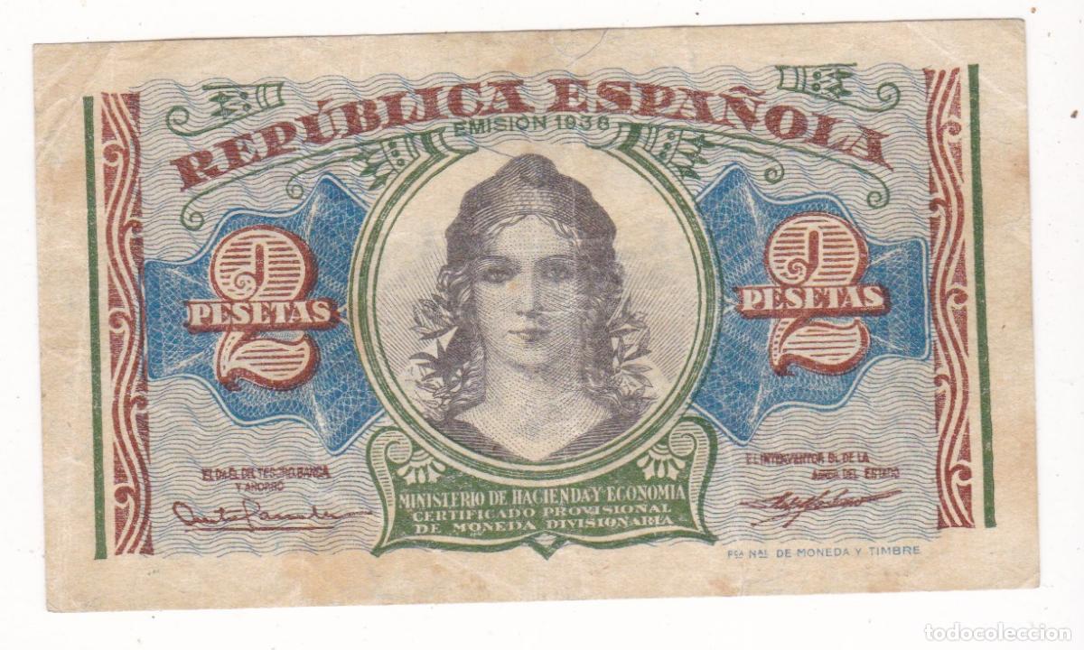 Billetes espa&ntilde;oles: AA24-BILLETE 2 Pesetas 1938