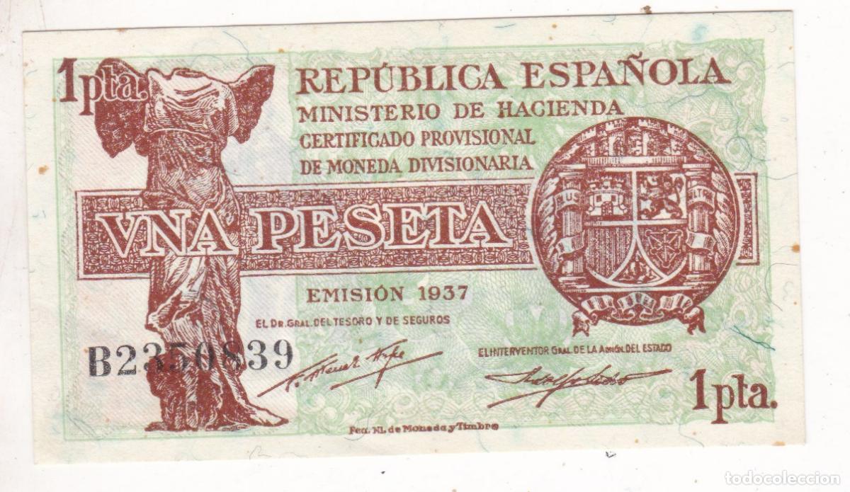 Billetes espa&ntilde;oles: AA24-BILLETE 1 Pesetas 1937. Sin Circular