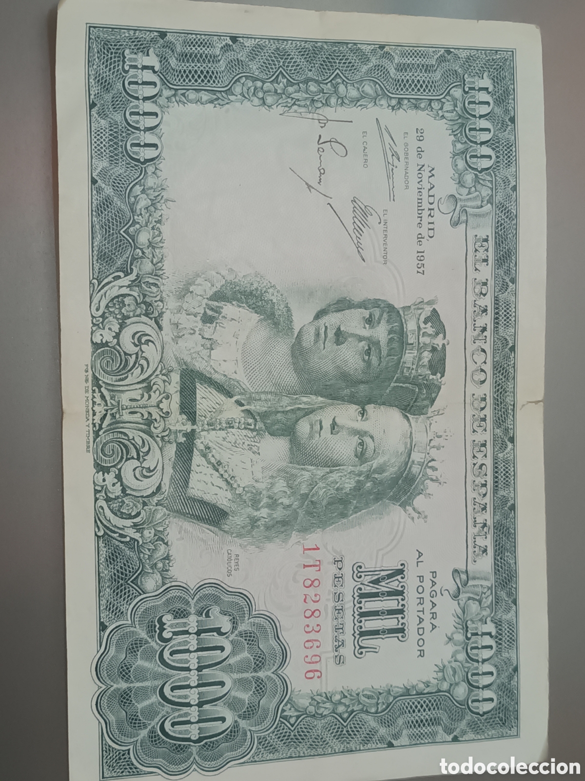 Billetes espa&ntilde;oles: BILLETE DE 1000 PESETAS MADRID 29 DE NOVIEMBRE DE 1957 REYES CAT&Oacute;LICOS
